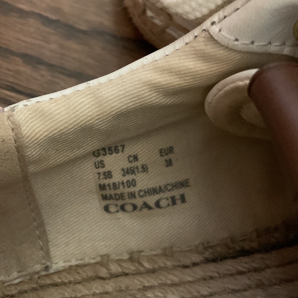 Coach C101 White Pink Espadrille Leather Sneaker - Picture 6 of 13